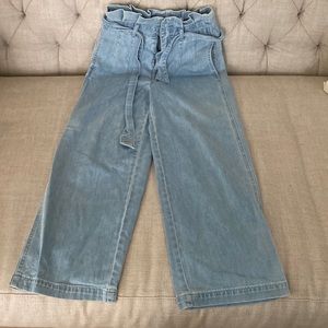 MADEWELL PAPER BAG DENIM JEANS PLEATED WITH TIE BELT AN342.